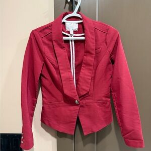 Dynamite Crimson Red Single-Button Tailored Blazer